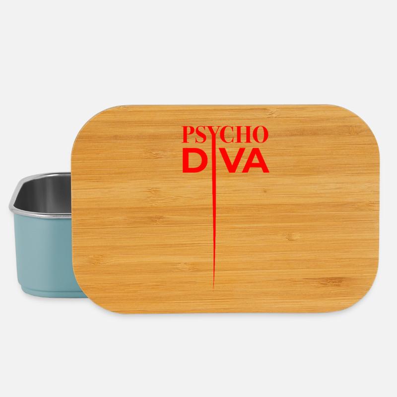 Psycho Diva – Sarkasmus-Spruch Rot - Lunch Box - Hellblau