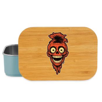 Mascotte de la crête du crâne cramoisi - Boîte à goûter - bleu pâle - Devant