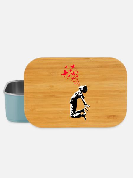 Schmetterling Junge Street Art Style - Lunch Box - Hellblau