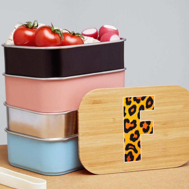 Leopard Effect Fire Orange Pattern Lunch Box