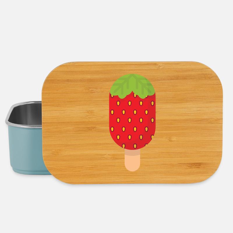Erdbeere - Lunch Box - Hellblau