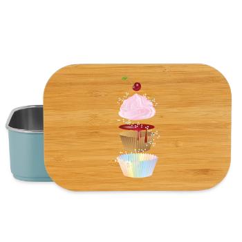 Playful cupcake illustration in individual parts - Lunch Box - light blue - Front