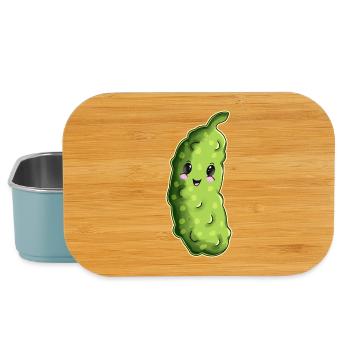 Cuddly Cucumber Cartoon - Lunch Box - light blue - Front