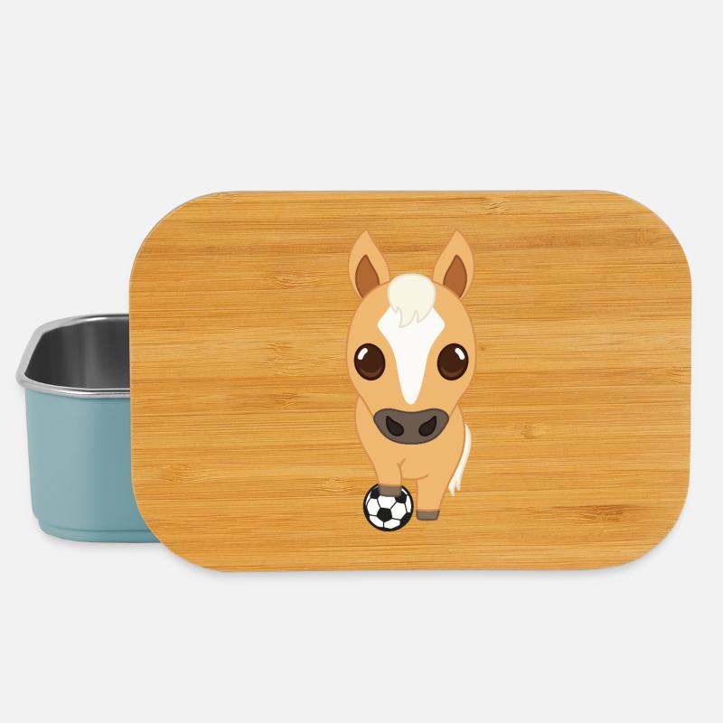 Fußball-Pferd Cartoon - Lunch Box - Hellblau