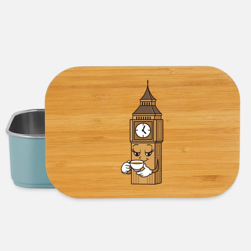 Kaffeeuhr BigBen Cartoon - Lunch Box - Hellblau