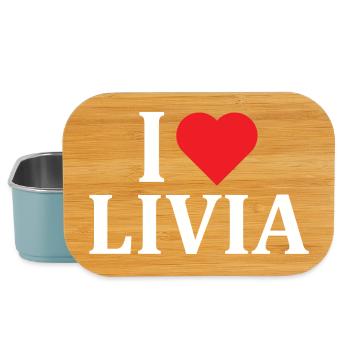 t-shirt name I love Livia t-shirt gift idea - Lunch Box - light blue - Front