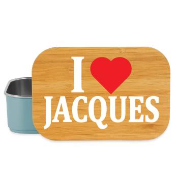 nom t-shirt J’aime Jacques idée cadeau t-shirt - Boîte à goûter - bleu pâle - Devant