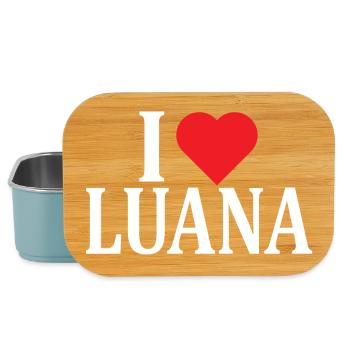 nom du t-shirt J’adore Luana idée cadeau t-shirt - Boîte à goûter - bleu pâle - Devant