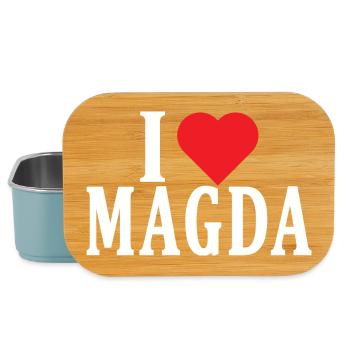 nom t-shirt J’aime Magda t-shirt idée cadeau - Boîte à goûter - bleu pâle - Devant