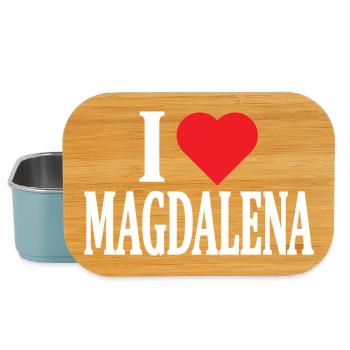 t-shirt nom J’aime Magdalena t-shirt - Boîte à goûter - bleu pâle - Devant
