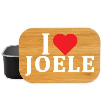 nom t-shirt J’aime Joele t-shirt idée cadeau - Boîte à goûter - noir - Devant