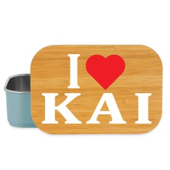 T-Shirt-Name Ich liebe Kai T-Shirt Geschenkidee - Lunch Box - Hellblau - Vorne