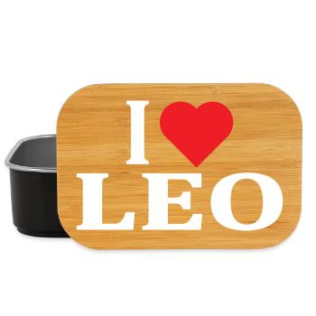 T-Shirt Name I love Leo T-Shirt Geschenkidee - Lunch Box - Schwarz - Vorne