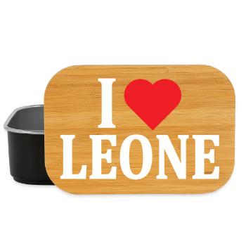 T-Shirt Name I love Lion T-Shirt Geschenkidee - Lunch Box - Schwarz - Vorne