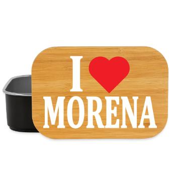 nom du t-shirt J’adore Morena idée cadeau t-shirt - Boîte à goûter - noir - Devant