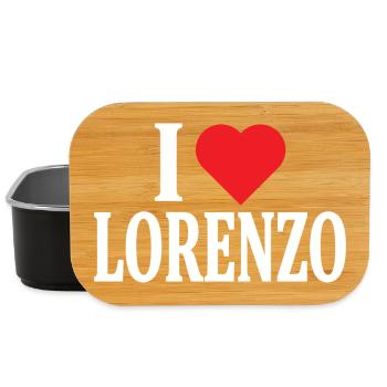 t-shirt name I love Lorenzo t-shirt gift idea - Lunch Box - black - Front