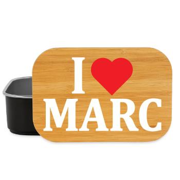 t-shirt I love Marc t-shirt gift idea - Lunch Box - black - Front