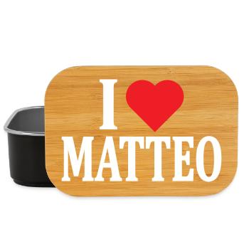 t-shirt I love Matteo T-Shirt Geschenkidee - Lunch Box - Schwarz - Vorne
