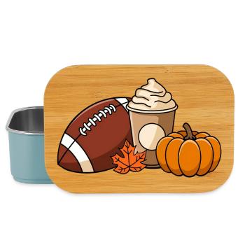 Autumn Delights: Football, Pumpkin and Pumpkin Spice - Lunch Box - light blue - Front