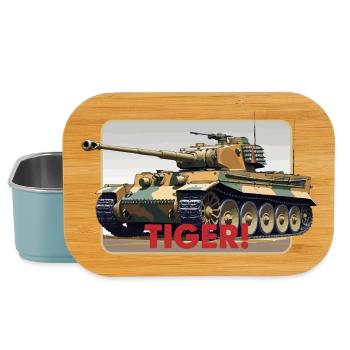 Tiger Tank Illustration - Lunch Box - light blue - Front