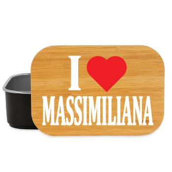 t-shirt I love Massimiliana t-shirt gift idea - Lunch Box - black - Front