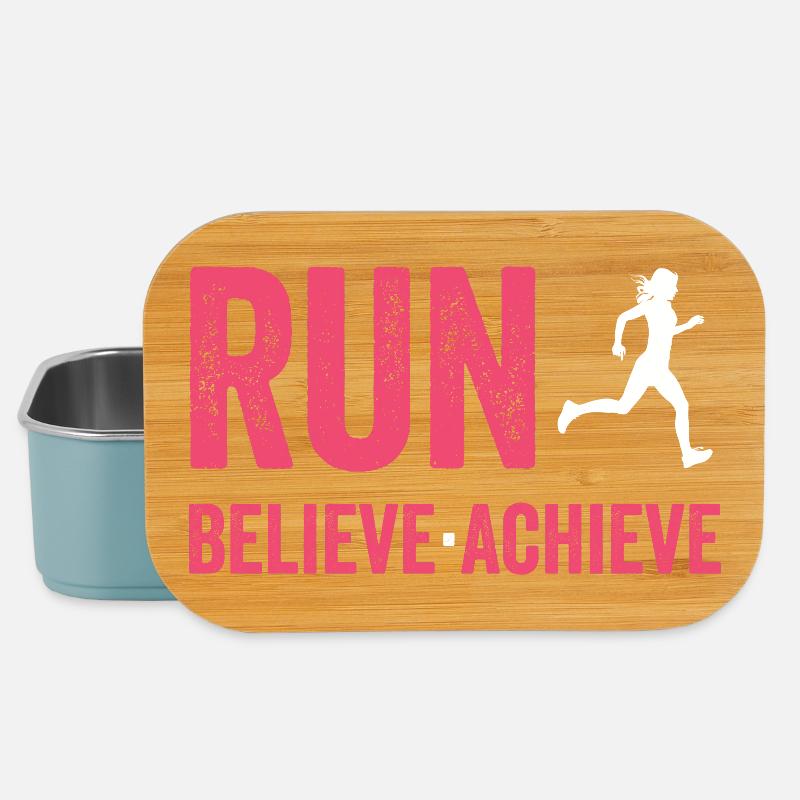 Marathon - Run. Believe. Achieve. - Lunch Box - light blue