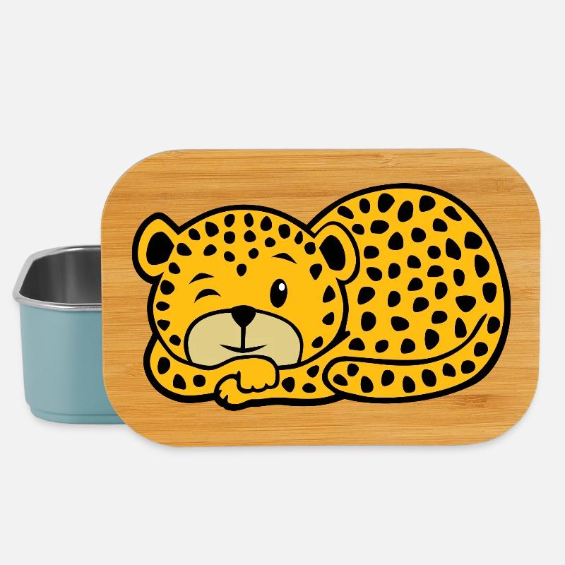 Sleeping Leopard - Lunch Box - light blue