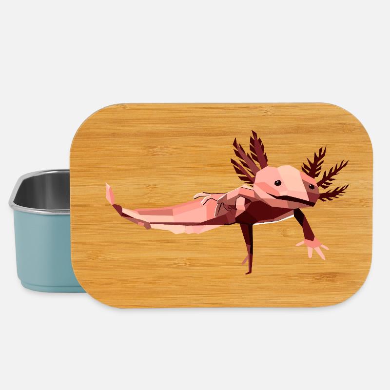 Geometrischer Axolotl mit niedrigem Poly in Rosa - Lunch Box - Hellblau