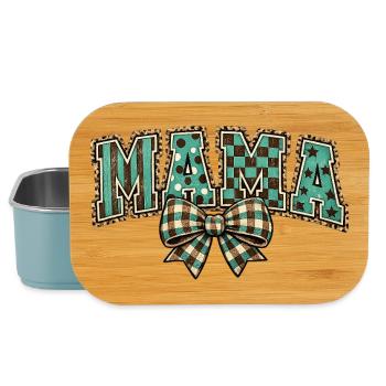Mom Bow Turquoise Pattern Vintage Design - Lunch Box - light blue - Front