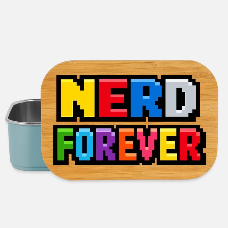 Nerd Forever – Pixel Art Retro Gaming - Lunch Box - light blue