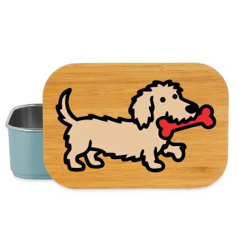 Dessin dessiné Terrier Doodle Bone - Boîte à goûter - bleu pâle - Devant