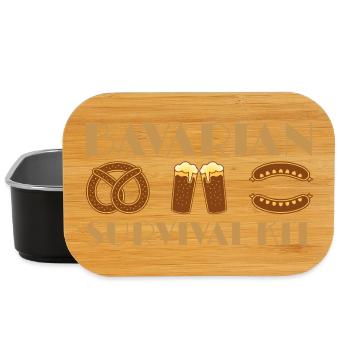 Bavarian beer and sausage hiking design - Lunch Box - black - Front