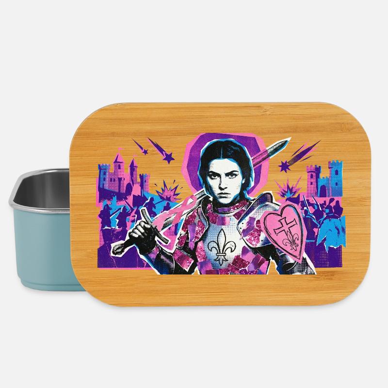 Neonritter mit Herzschild - Lunch Box - Hellblau