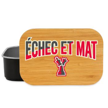 Logo Échec et Mat Rouge Roi Noir en Difficulté - Boîte à goûter - noir - Devant