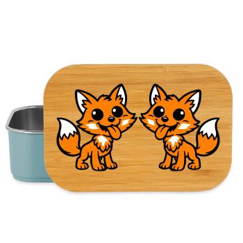 Couple Renard - Boîte à goûter - bleu pâle - Devant
