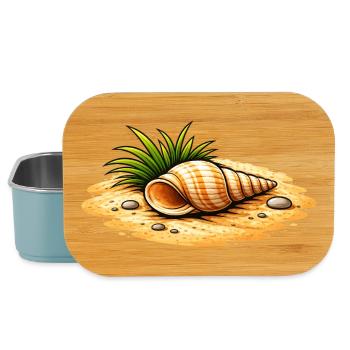 Seashell Beach Illustration Maritime Coastal Motif - Lunch Box - light blue - Front