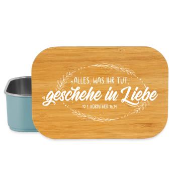 Alles was ihr tut geschehe in Liebe - Lunch Box - Hellblau - Vorne