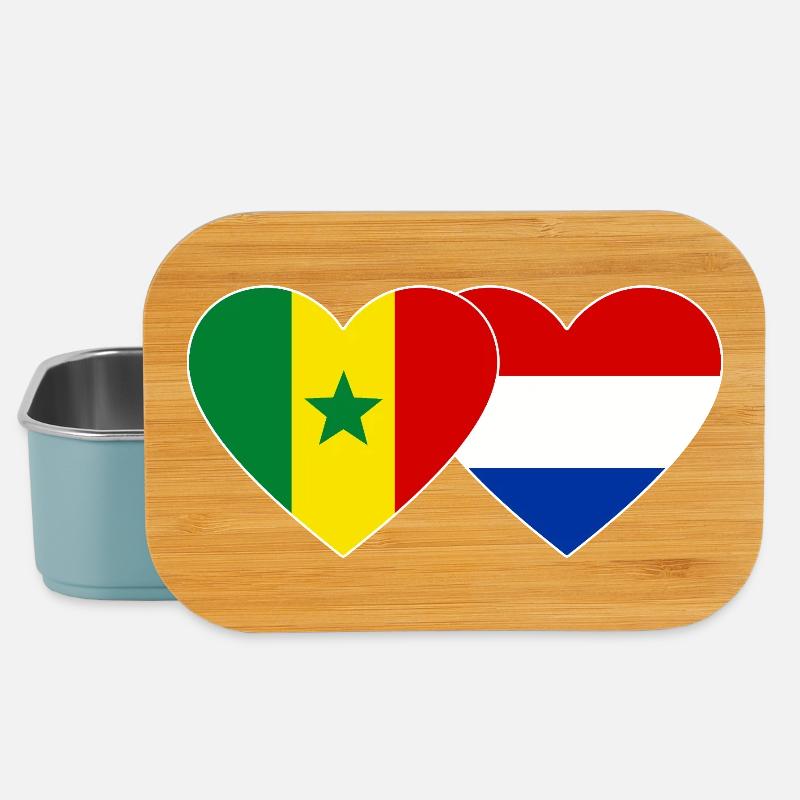 Sénégal Hollande Drapeau Mains Coeur Forme - Boîte à goûter - bleu pâle