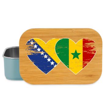 Bosnia Senegal Flag Heart - Lunch Box - light blue - Front