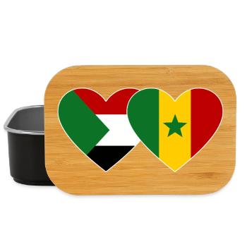 Sudan Senegal Flag Heart - Lunch Box - black - Front