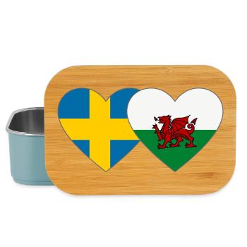 Cœur du drapeau Suède du Pays de Galles - Boîte à goûter - bleu pâle - Devant