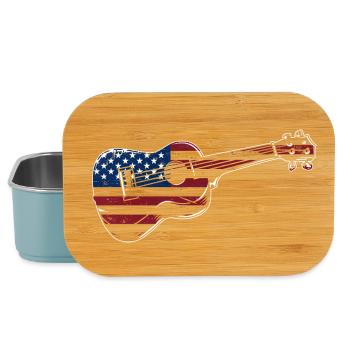 Hawaiian Ukulele Uke American Flag - Lunch Box - Hellblau - Vorne