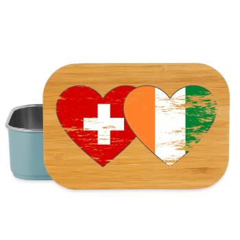 Schweiz Elfenbeinküste Flagge Herz used - Lunch Box - Hellblau - Vorne
