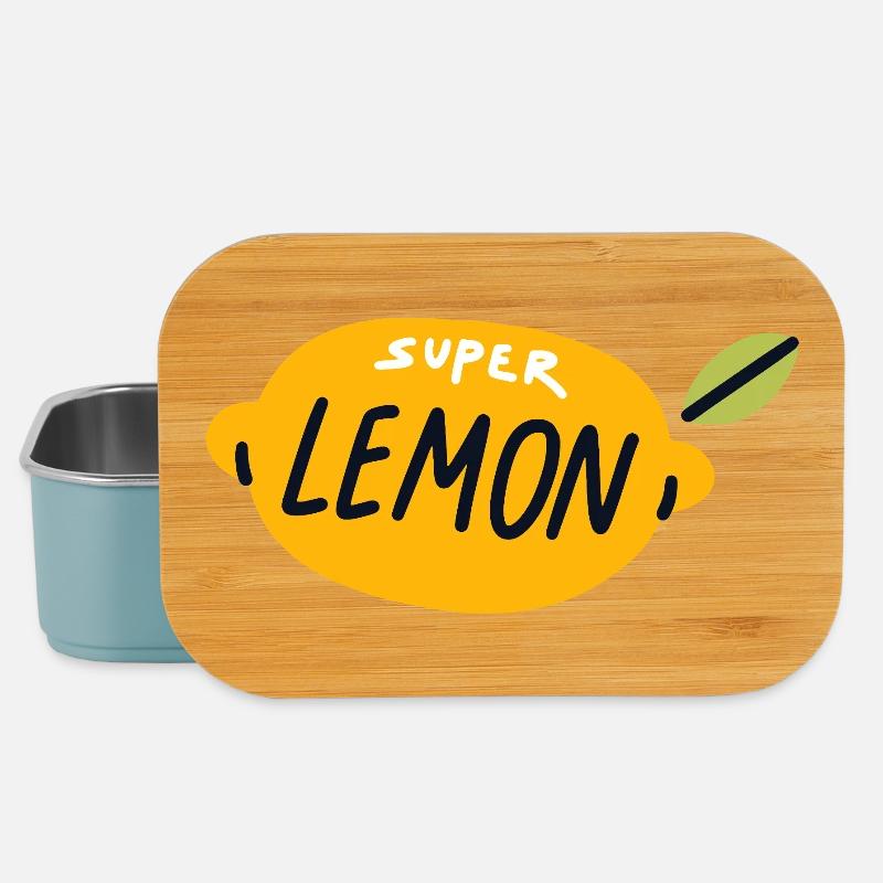 Super Lemon Shirt Cute Fruit Design Summer - Lunch Box - light blue