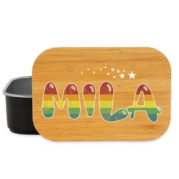 Vorname Mila Mädchenname Namensgeschenk - Lunch Box - Schwarz - Vorne