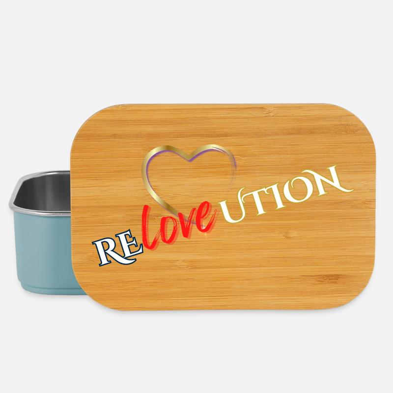 Liebevolution Heart Rose Typo - Lunch Box - light blue