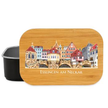 Bunte Stadtsilhouette von Esslingen am Neckar - Lunch Box - Schwarz - Vorne