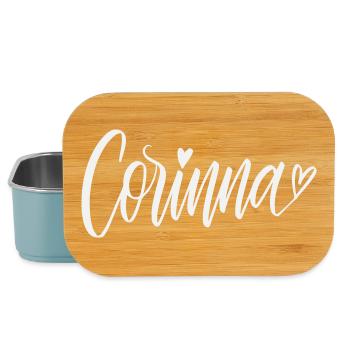 Corinna Handschrift Typ mit Herz - Lunch Box - Hellblau - Vorne