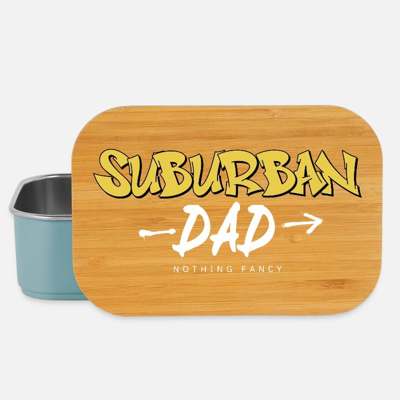 Suburban Dad, Yellow Graffiti Art - Lunch Box - Hellblau