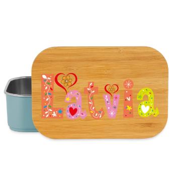 Personalized Latvia Name - Lunch Box - light blue - Front